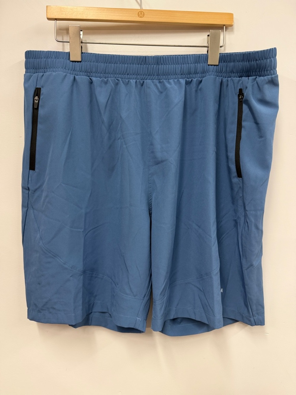 Pudolla Men's Athletic Shorts in Dusty Blue with Zip Pockets xxxl